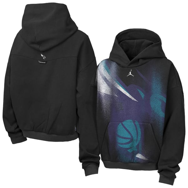Детская толстовка Charlotte Hornets Jordan Brand 2026 Standard Issue Practice Icon Fleece - Black