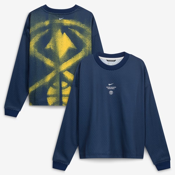 Детская футболка с длинным рукавом Denver Nuggets Nike 2026 Standard Issue Pre-Game Performance - Navy