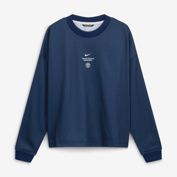 Детская футболка с длинным рукавом Denver Nuggets Nike 2026 Standard Issue Pre-Game Performance - Navy