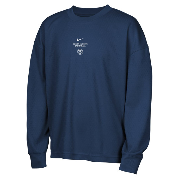 Детская футболка с длинным рукавом Denver Nuggets Nike 2026 Standard Issue Pre-Game Performance - Navy