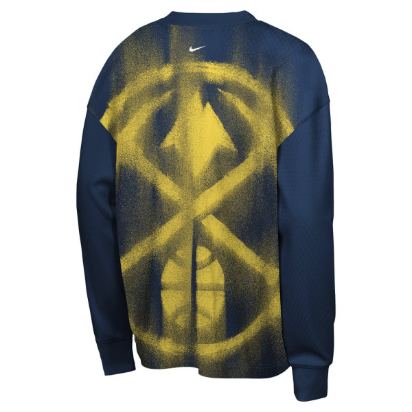 Детская футболка с длинным рукавом Denver Nuggets Nike 2026 Standard Issue Pre-Game Performance - Navy