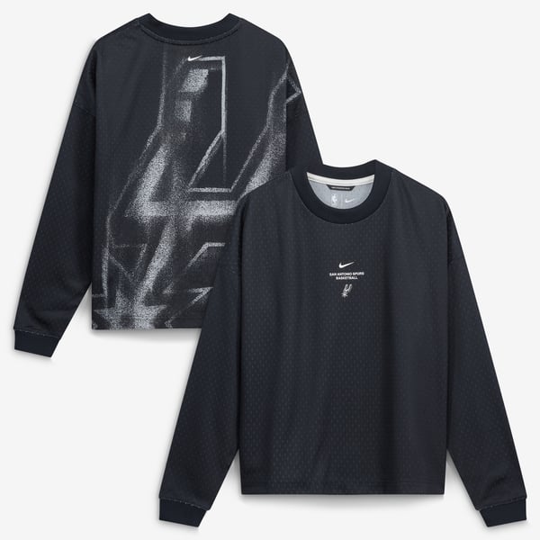 Детская футболка с длинным рукавом San Antonio Spurs Nike 2026 Standard Issue Pre-Game Performance - Black