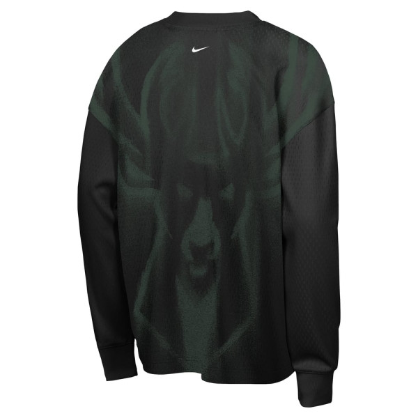 Детская футболка с длинным рукавом Milwaukee Bucks Nike 2026 Standard Issue Pre-Game Performance - Black
