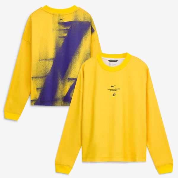 Детская футболка с длинным рукавом Los Angeles Lakers Nike 2026 Standard Issue Pre-Game Performance - Gold