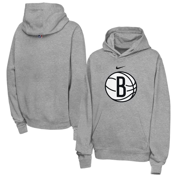 Детская толстовка Brooklyn Nets Nike Heather Gray Essential Logo Club