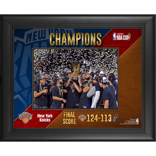 New York Knicks Fanatics Authentic 2025 NBA Cup Champions Framed 13 x 16 Collage