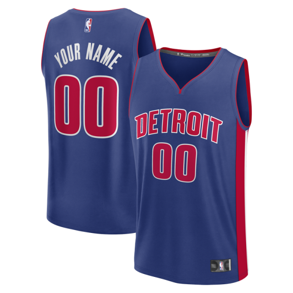 Detroit Pistons Fanatics Blue Fastbreak Custom Jersey - Icon Edition