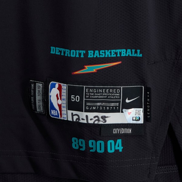 Ausar Thompson Detroit Pistons Fanatics Authentic Game-Used #9 Black Nike City Edition Jersey vs. Atlanta Hawks on December 1, 2025 - Size 50+4