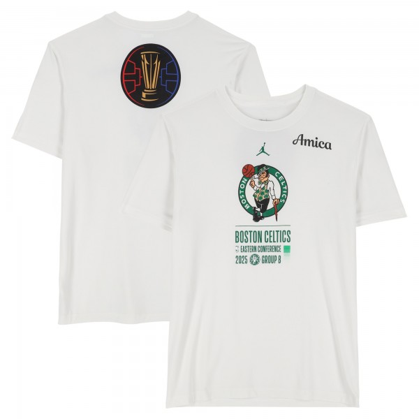 Boston Celtics Fanatics Authentic Team-Issued White Jordan Brand NBA Cup T-Shirt from the 2025-26 NBA Season - Size LT