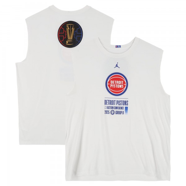Detroit Pistons Fanatics Authentic Team-Issued White Jordan Brand NBA Cup Sleeveless Shirt from the 2025-26 NBA Season - Size 2XL