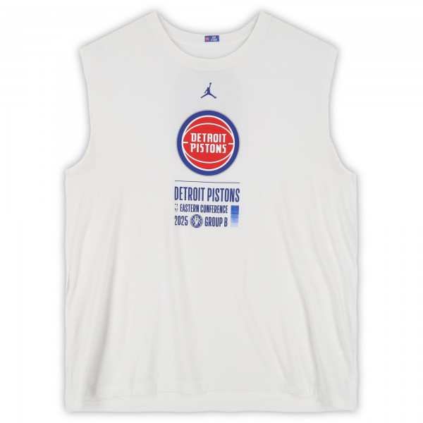 Detroit Pistons Fanatics Authentic Team-Issued White Jordan Brand NBA Cup Sleeveless Shirt from the 2025-26 NBA Season - Size 2XL