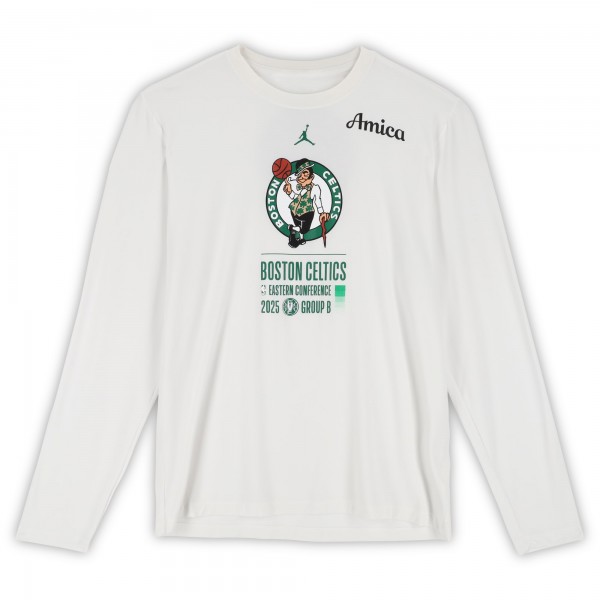 Boston Celtics Fanatics Authentic Team-Issued White Jordan Brand NBA Cup Long Sleeve T-Shirt from the 2025-26 NBA Season - Size XLT
