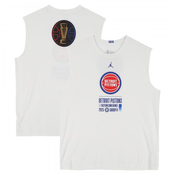 Detroit Pistons Fanatics Authentic Team-Issued White Jordan Brand NBA Cup Sleeveless Shirt from the 2025-26 NBA Season - Size XL
