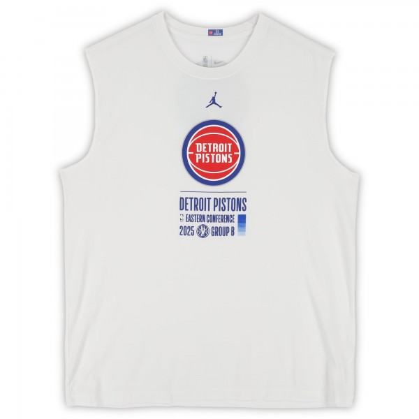 Detroit Pistons Fanatics Authentic Team-Issued White Jordan Brand NBA Cup Sleeveless Shirt from the 2025-26 NBA Season - Size XL