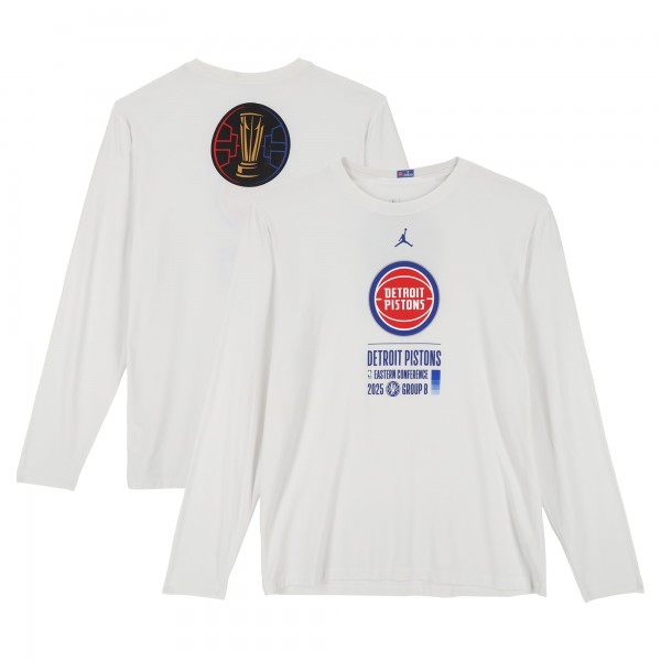 Cade Cunningham Detroit Pistons Fanatics Authentic Player-Worn White Jordan Brand NBA Cup Long Sleeve T-Shirt from the 2025-26 NBA Season - Size XL