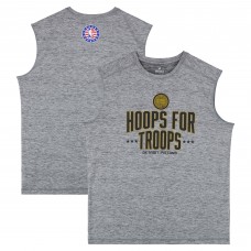 Detroit Pistons Fanatics Authentic Team-Issued Gray Hoops For Troops Sleeveless Shirt from the 2025-26 NBA Season - Size XL