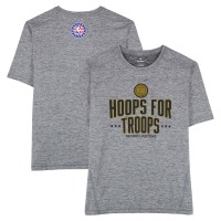 Detroit Pistons Fanatics Authentic Team-Issued Gray Hoops For Troops T-Shirt from the 2025-26 NBA Season - Size 2XLT
