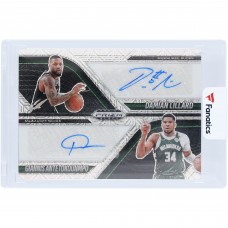Giannis Antetokounmpo & Damian Lillard Milwaukee Bucks Autographed 2024-25 Panini Prizm Black Dual Auto Mojo Prizm #DA-MIL #10/25 Card