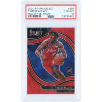 Tyrese Maxey Philadelphia 76ers 2020-21 Panini Select Court Side Red Wave Prizm #280 PSA Authenticated 10 Rookie Card