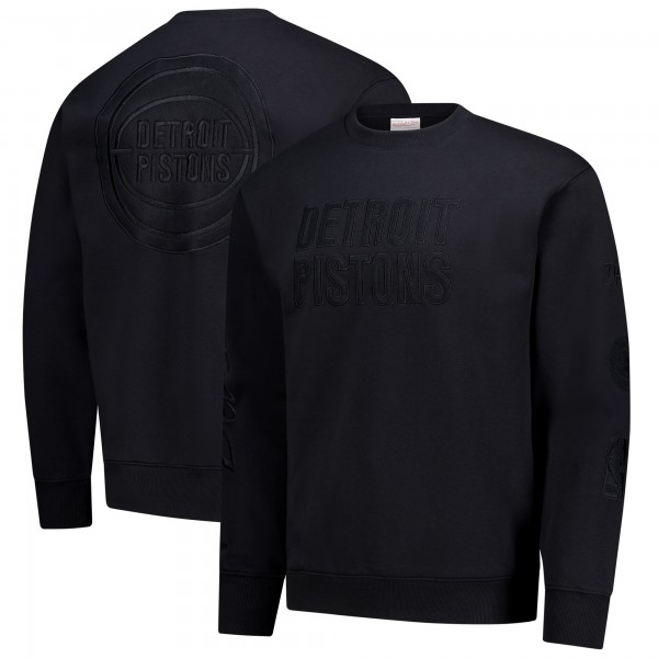 Detroit Pistons Mitchell & Ness Black Phantom Fleece Sweatshirt