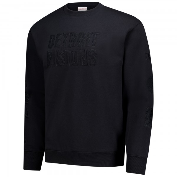 Detroit Pistons Mitchell & Ness Black Phantom Fleece Sweatshirt