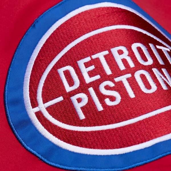 Detroit Pistons Mitchell & Ness Royal Throw it Back Vintage Heavyweight Full-Zip Satin Jacket