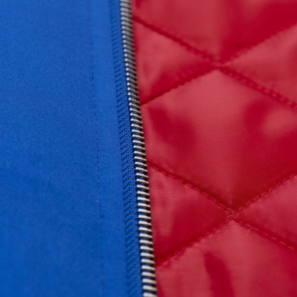 Detroit Pistons Mitchell & Ness Royal Throw it Back Vintage Heavyweight Full-Zip Satin Jacket