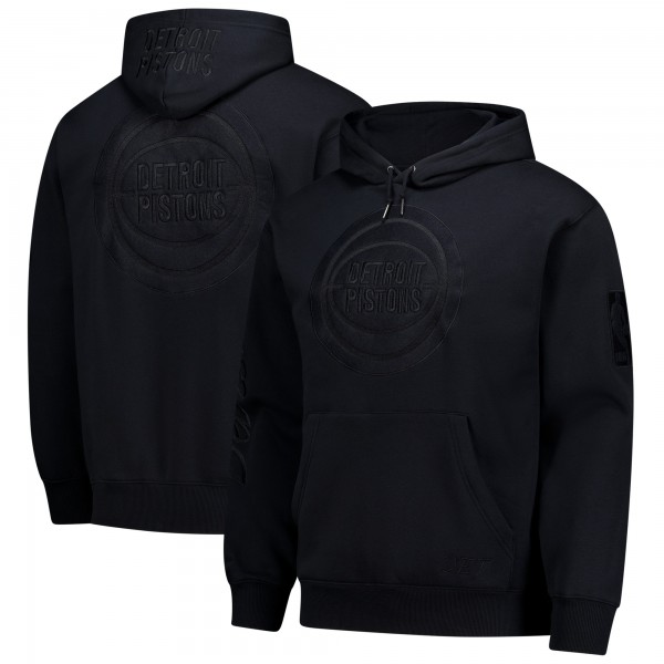 Detroit Pistons Mitchell & Ness Black Phantom Fleece Hoodie