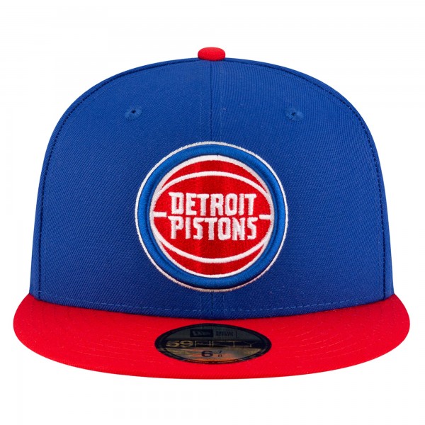 Бейсболка Detroit Pistons New Era Blue Two-Tone 59FIFTY