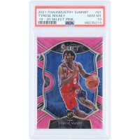 Tyrese Maxey Philadelphia 76ers 2020-21 Panini Select Industry Summit Pink Prizm #81 #9/10 PSA Authenticated 10 Rookie Card