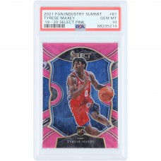 Tyrese Maxey Philadelphia 76ers 2020-21 Panini Select Industry Summit Pink Prizm #81 #9/10 PSA Authenticated 10 Rookie Card