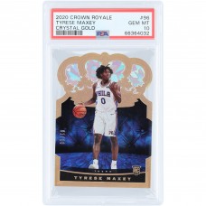Tyrese Maxey Philadelphia 76ers 2020-21 Panini Crown Royale Crystal Gold #96 #1/10 PSA Authenticated 10 Rookie Card