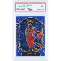 Tyrese Maxey Philadelphia 76ers 2020-21 Panini Select Blue Disco Prizm #81 #12/25 PSA Authenticated 9 Rookie Card