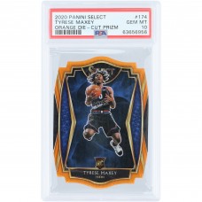 Tyrese Maxey Philadelphia 76ers 2020-21 Panini Select Die Cut Orange Prizm #174 #44/65 PSA Authenticated 10 Rookie Card