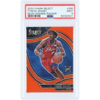 Tyrese Maxey Philadelphia 76ers 2020-21 Panini Select Neon Orange Pulsar Prizm #280 #13/15 PSA Authenticated 9 Rookie Card