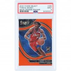 Tyrese Maxey Philadelphia 76ers 2020-21 Panini Select Neon Orange Pulsar Prizm #280 #13/15 PSA Authenticated 9 Rookie Card