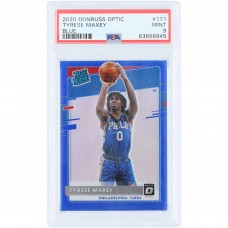 Tyrese Maxey Philadelphia 76ers 2020-21 Panini Donruss Optic Blue Prizm #171 #53/59 PSA Authenticated 9 Rookie Card