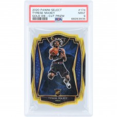 Tyrese Maxey Philadelphia 76ers 2020-21 Panini Select Die Cut Gold Prizm #174 #6/10 PSA Authenticated 9 Rookie Card