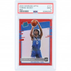 Tyrese Maxey Philadelphia 76ers 2020-21 Panini Donruss Optic Red Prizm #171 #10/99 PSA Authenticated 9 Rookie Card
