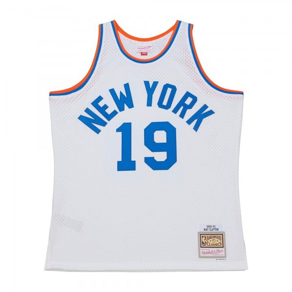 Джерси New York Knicks Nathaniel Clifton Mitchell & Ness White 1950-51 Pioneers Swingman