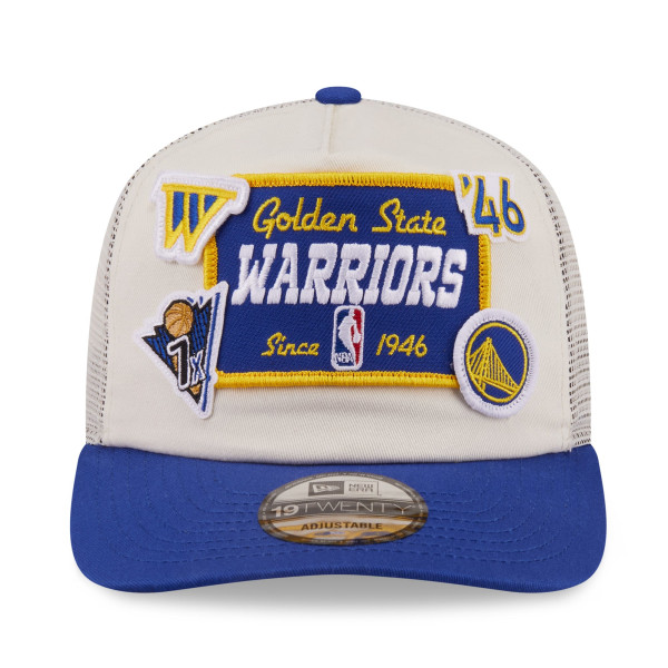 Бейсболка Golden State Warriors New Era Cream Layered Patch 19TWENTY
