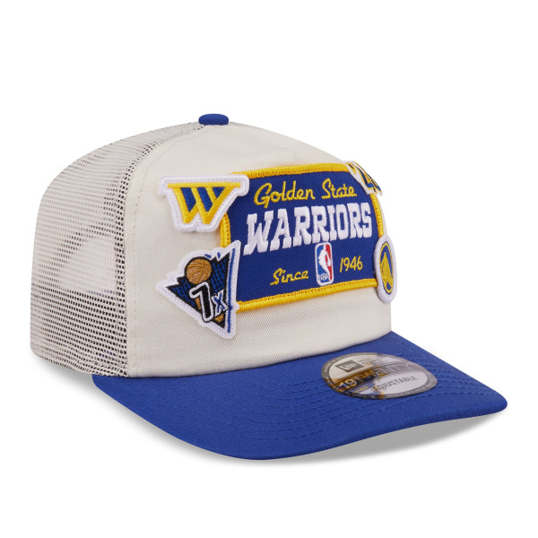 Бейсболка Golden State Warriors New Era Cream Layered Patch 19TWENTY