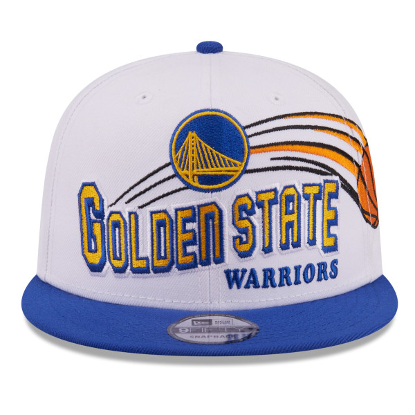 Бейсболка Golden State Warriors New Era White/Royal Retro Swoop 9FIFTY