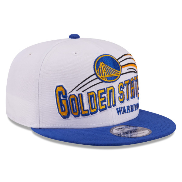 Бейсболка Golden State Warriors New Era White/Royal Retro Swoop 9FIFTY