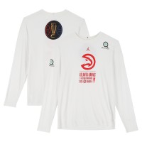 Atlanta Hawks Fanatics Authentic Team-Issued White Jordan Brand NBA Cup Long Sleeve T-Shirt from the 2025-26 NBA Season