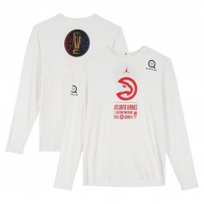 Atlanta Hawks Fanatics Authentic Team-Issued White Jordan Brand NBA Cup Long Sleeve T-Shirt from the 2025-26 NBA Season