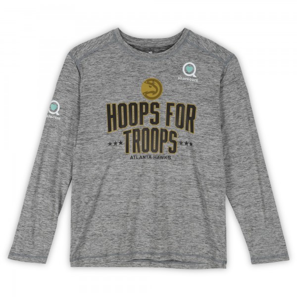Atlanta Hawks Fanatics Authentic Team-Issued Gray Hoops For Troops Long Sleeve T-Shirt from the 2025-26 NBA Season