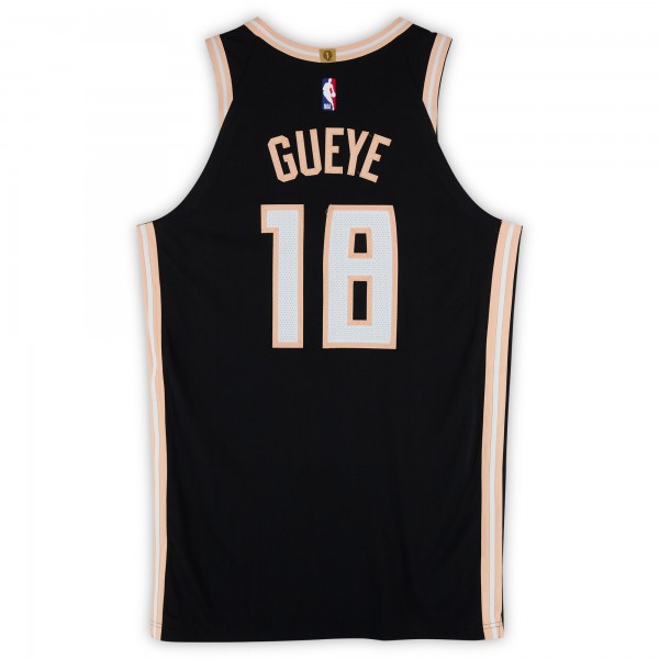 Mouhamed Gueye Atlanta Hawks Fanatics Authentic Game-Used #18 Black Nike City Edition Jersey vs. Los Angeles Clippers on December 3, 2025 - Size 48+4