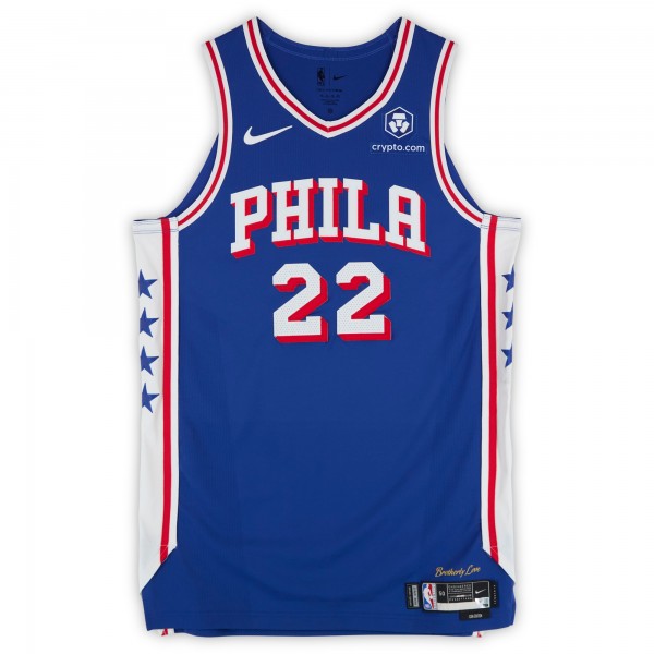 Jordan Tucker Philadelphia 76ers Fanatics Authentic Player-Issued #22 Royal Nike Jersey from the 2024-25 NBA Season - Size 50+4
