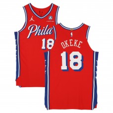 Chuma Okeke Philadelphia 76ers Fanatics Authentic Player-Issued #18 Red Nike Jersey from the 2024-25 NBA Season - Size 50+4